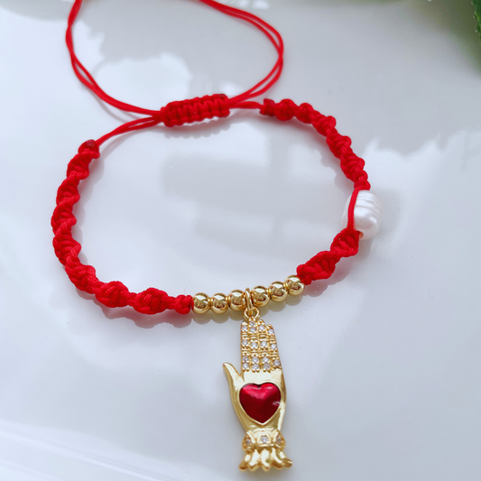PULSERA DE HILO CORZON DE JESUS